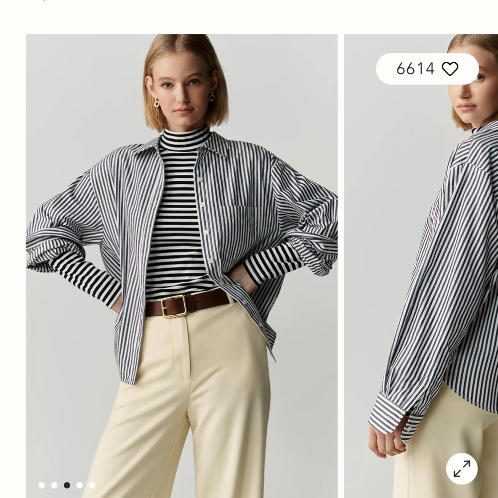 Anthropologie Shrunken Bennet Buttondown Shirt by Maeve 1X Oversized Look
